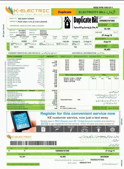 Check Your K Electric Duplicate Bill Online.