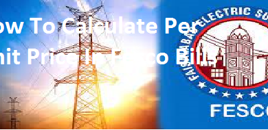 How To Calculate Per Unit Price In Fesco Bills